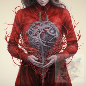 Draw a symbolic representation of womb trauma